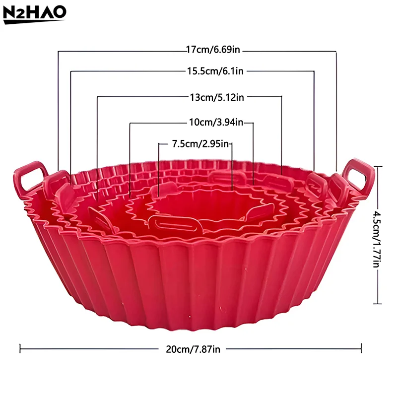 Air Fryer Silicone Tray Baking Mat Fried Basket Liner Pot Holder Grill Pan Replacement Bakeware Pizza Pan For Healthy Cooking - Image 6