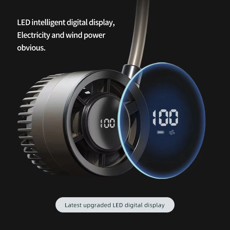 Digital Display Neck Fan Rechargeable 5000mAh Portable Wearable Cooling Air Cooler USB Fan Outdoor Sports Travel 2026 - Image 5
