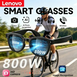Lenovo 8MP HD Smart AI Glasses 4K Shooting Camera Photo Video Voice Call Translation Waterproof Bluetooth AI Motorcycle Glasses