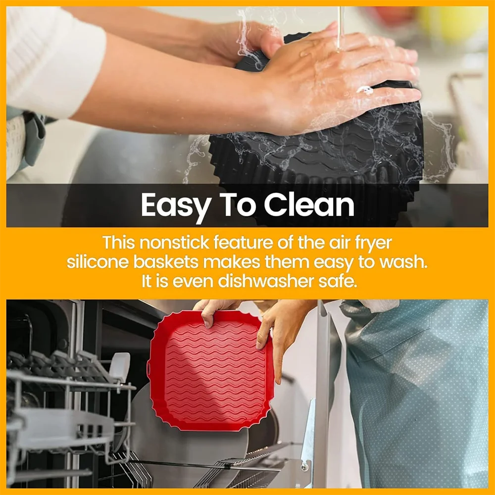 Square Silicone Air Fryer Mats Suitable for 4-7 Quart Ovens , Reusable Non-Stick Sheets Compatible for Air Fryers - Image 5
