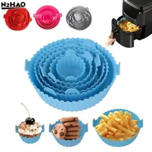 Air Fryer Silicone Tray Baking Mat Fried Basket Liner Pot Holder Grill Pan Replacement Bakeware Pizza Pan For Healthy Cooking