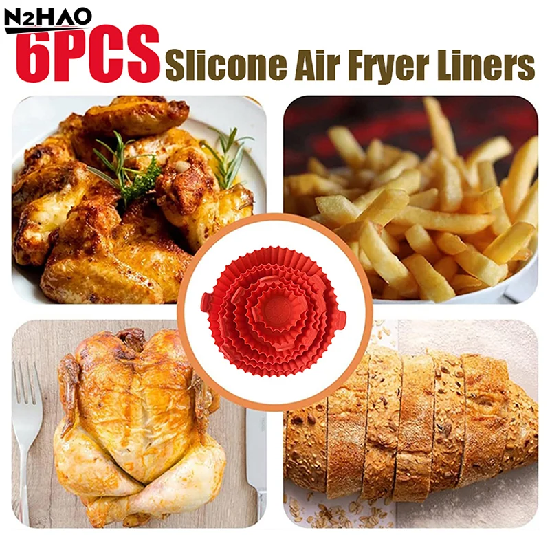 Air Fryer Silicone Tray Baking Mat Fried Basket Liner Pot Holder Grill Pan Replacement Bakeware Pizza Pan For Healthy Cooking - Image 2