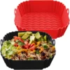 Square Silicone Air Fryer Mats Suitable for 4-7 Quart Ovens , Reusable Non-Stick Sheets Compatible for Air Fryers