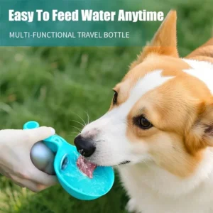 2-in-1 Dog Water Bottle with Bowl Portable Leak Proof Pet Travel Hydration Dispenser Lightweight Easy Carry Outdoor Water Cup