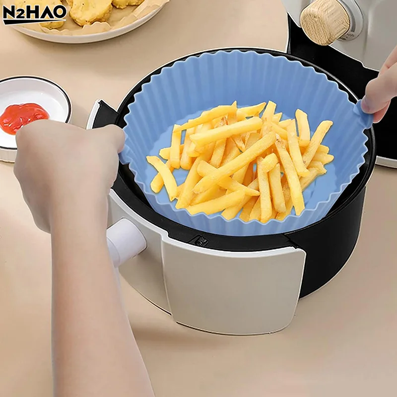 Air Fryer Silicone Tray Baking Mat Fried Basket Liner Pot Holder Grill Pan Replacement Bakeware Pizza Pan For Healthy Cooking - Image 4